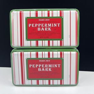 Trader Joe's Peppermint Bark Old Fashioned Handmade 16oz Tin *Ships Same Day!